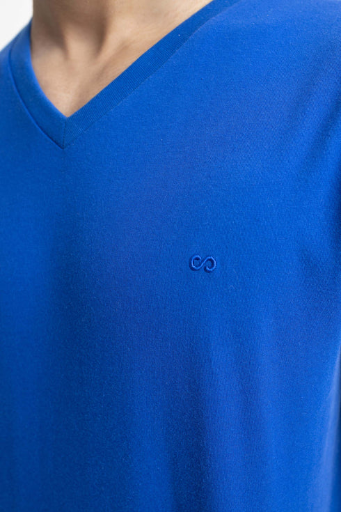 Royal Blue V Neck T-Shirt